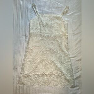 Hollister Cream Slip Mini Dress with Spaghetti Straps NWT